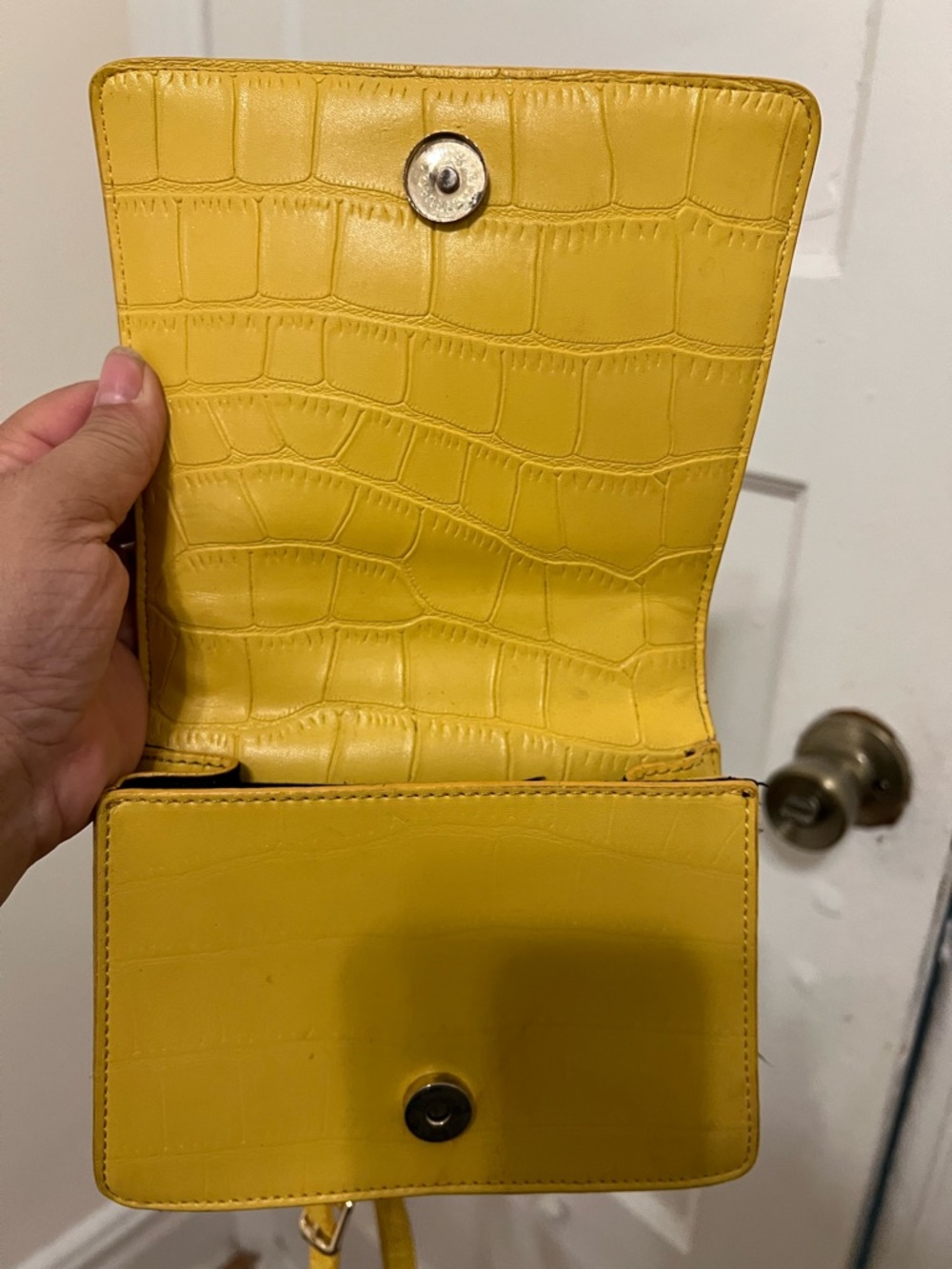 Stunning ASOS Yellow Croc-Embossed Crossbody Bag